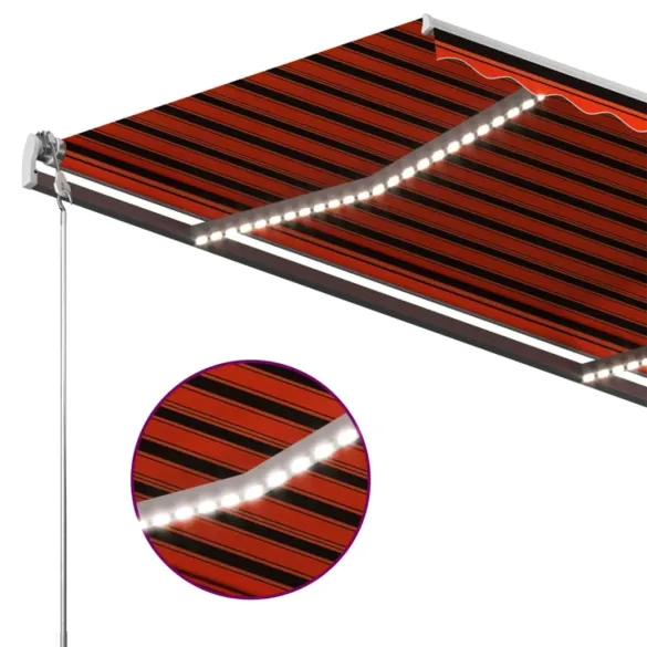 Copertină retractabilă manuală cu LED 400x300 cm | Livrare Gratuită