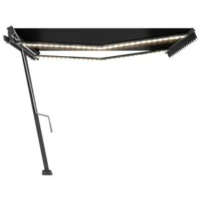 Copertină retractabilă manual cu LED - Antracit 400x300 cm 2