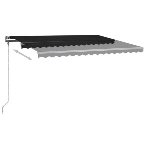 Copertină retractabilă manual cu LED - Antracit 400x300 cm