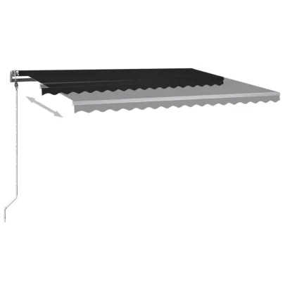 Copertină retractabilă manual cu LED - Antracit 400x300 cm
