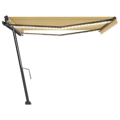 Copertină retractabilă manual cu LED 400x300 cm | Livrare Gratuită