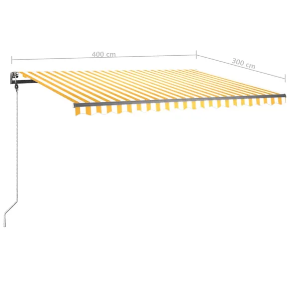 Copertină retractabilă manual cu LED 400x300 cm | Livrare Gratuită