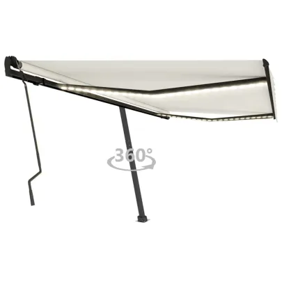 Copertină retractabilă manual cu LED 400x300 cm - Crem