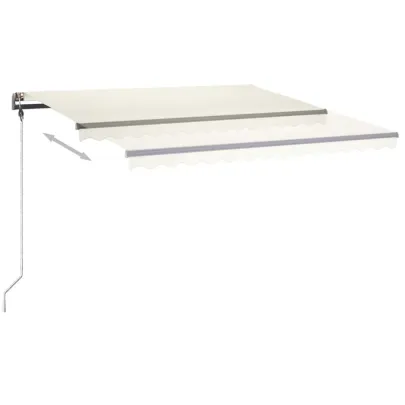 Copertină retractabilă manual cu LED 400x300 cm - Crem