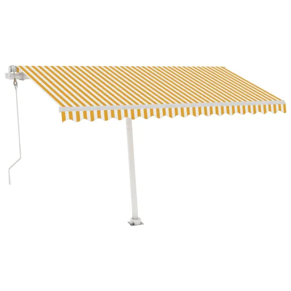 Copertină Retractabilă Automată 450x300 cm Galben-Alb