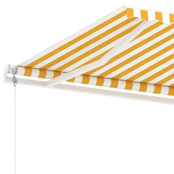 Copertină Retractabilă Automată 450x300 cm Galben-Alb