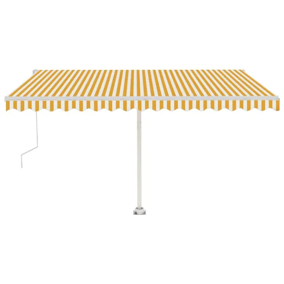 Copertină Retractabilă Automată 450x300 cm Galben-Alb