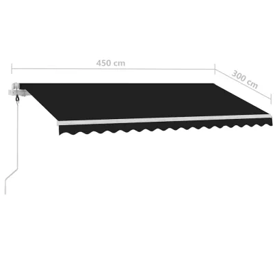 Copertină automată retractabilă 4.5x3m - Antracit | Livrare Gratuită