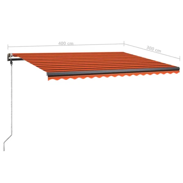 Copertină Retractabilă Manual 4x3m - Portocaliu/Maro