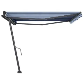 Copertină Retractabilă Manual 400x300 cm - Albastru/Alb 2