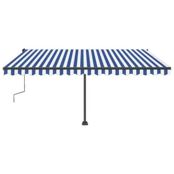 Copertină Retractabilă Manual 400x300 cm - Albastru/Alb
