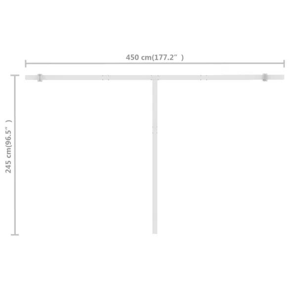 Copertină Retractabilă Manuală 5x3m - Albastru/Alb | Livrare Gratuită