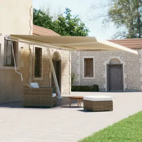 Copertină Retractabilă Manual Crem 500x300 cm - Livrare Gratuită