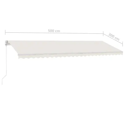 Copertină Retractabilă Manual Crem 500x300 cm - Livrare Gratuită