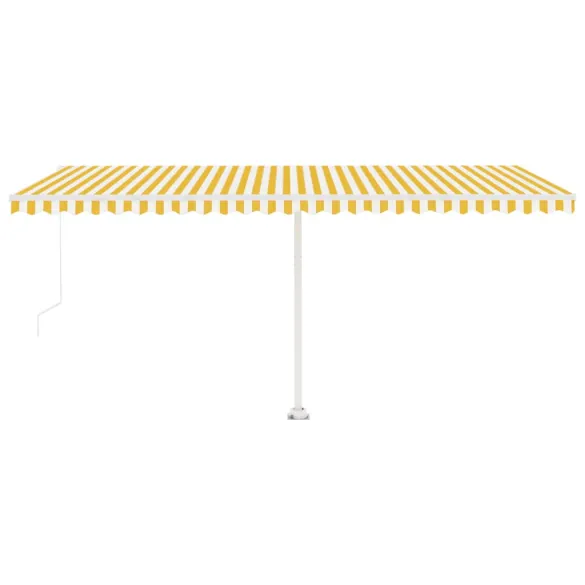 Copertină Retractabilă Manuală 5x3m - Galben/Alb | Livrare Gratuită