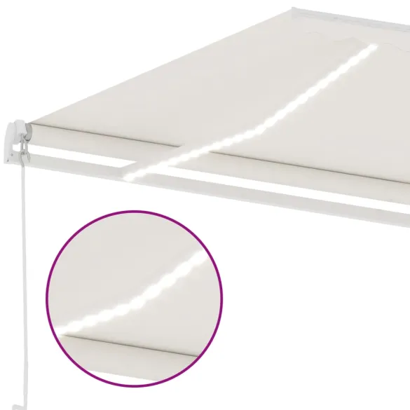 Copertină retractabilă manual cu LED - 500x300 cm