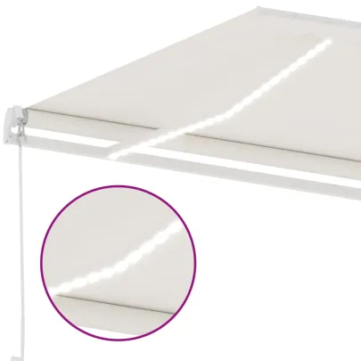 Copertină retractabilă manual cu LED - 500x300 cm