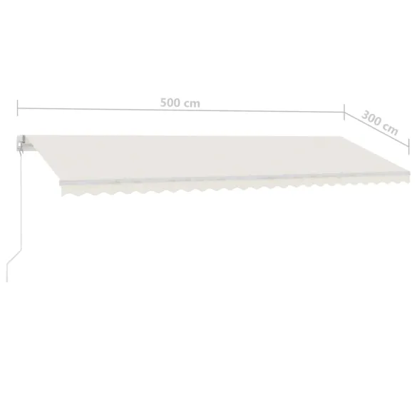 Copertină retractabilă manual cu LED - 500x300 cm