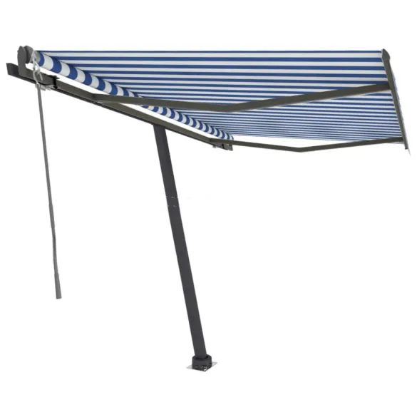 Copertină Retractabilă Automat 350x250 cm - Albastru/Alb