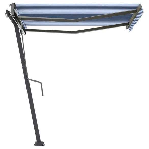 Copertină Retractabilă Automat 350x250 cm - Albastru/Alb