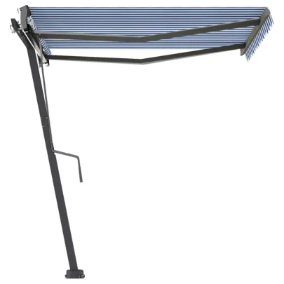 Copertină Retractabilă Automat 350x250 cm - Albastru/Alb