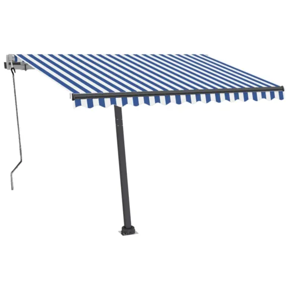Copertină Retractabilă Automat 350x250 cm - Albastru/Alb