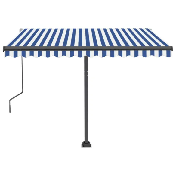 Copertină Retractabilă Automat 350x250 cm - Albastru/Alb