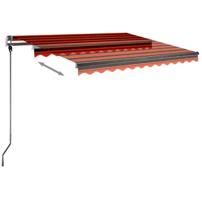 Copertină retractabilă manual cu LED pentru terasă 350x250 cm