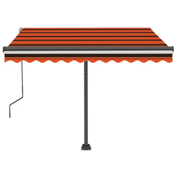 Copertină retractabilă manual cu LED pentru terasă 350x250 cm