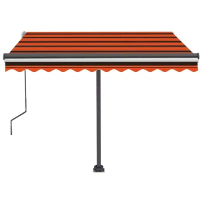 Copertină retractabilă manual cu LED pentru terasă 350x250 cm