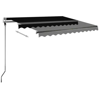 Copertină retractabilă manual cu LED - antracit - 350x250 cm
