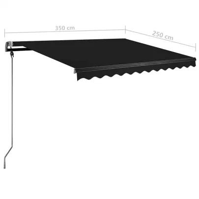 Copertină retractabilă manual cu LED - antracit - 350x250 cm