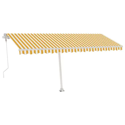Copertină Retractabilă Automată 500x300 cm Galben-Alb