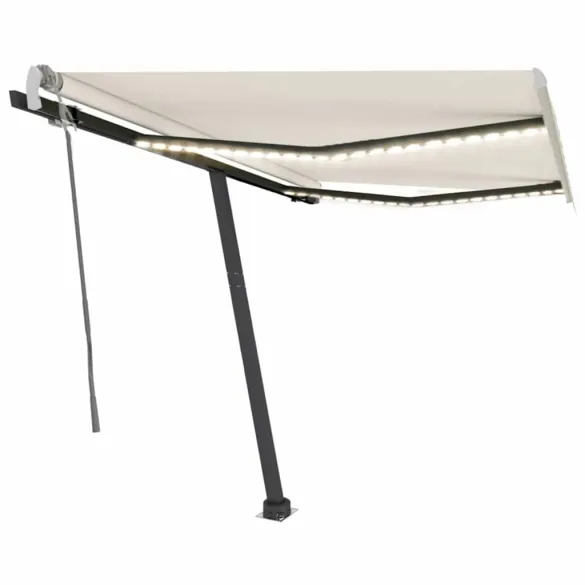 Copertină retractabilă manual cu LED - 350x250 cm - Crem