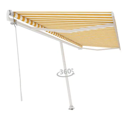 Copertină Retractabilă Automată 500x300 cm Galben-Alb