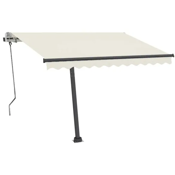 Copertină retractabilă manual cu LED - 350x250 cm - Crem