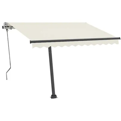 Copertină retractabilă manual cu LED - 350x250 cm - Crem