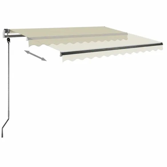 Copertină retractabilă manual cu LED - 350x250 cm - Crem
