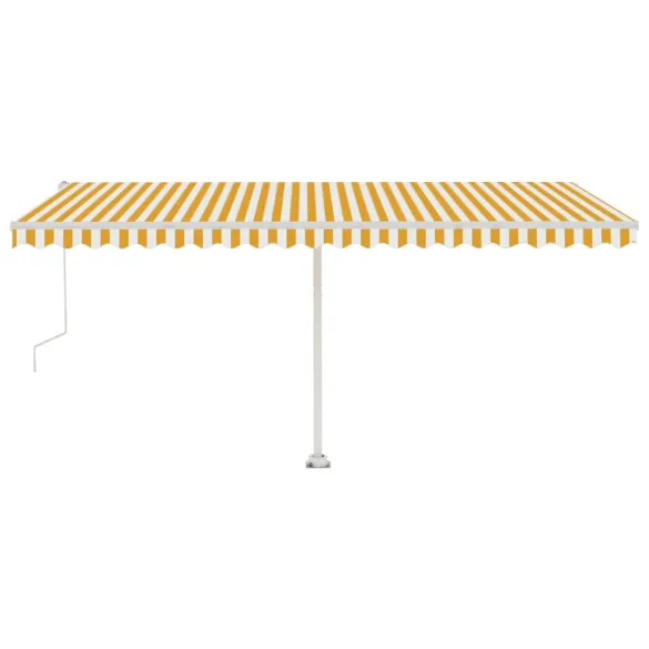 Copertină Retractabilă Automată 500x300 cm Galben-Alb