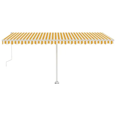 Copertină Retractabilă Automată 500x300 cm Galben-Alb