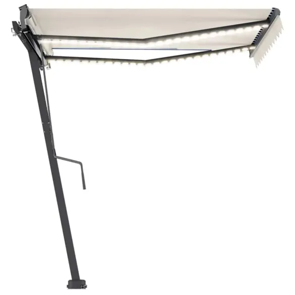 Copertină retractabilă manual cu LED - 350x250 cm - Crem