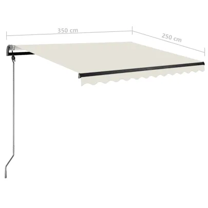 Copertină retractabilă manual cu LED - 350x250 cm - Crem