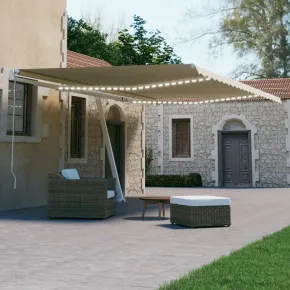 Copertină Automată cu Senzor Vânt și LED - 5x3m | Livrare Gratuită