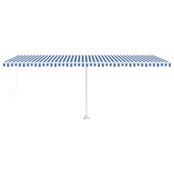Copertină retractabilă manual 6x3m - Albastru/Alb