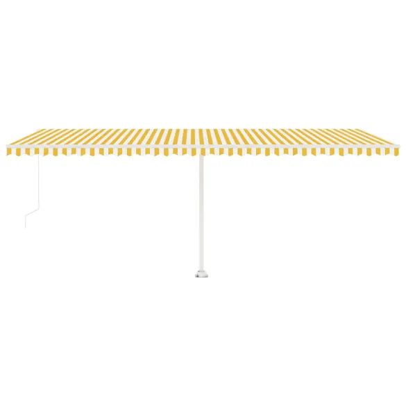 Copertină Retractabilă Manuală 6x3m - Galben/Alb | Livrare Gratuită