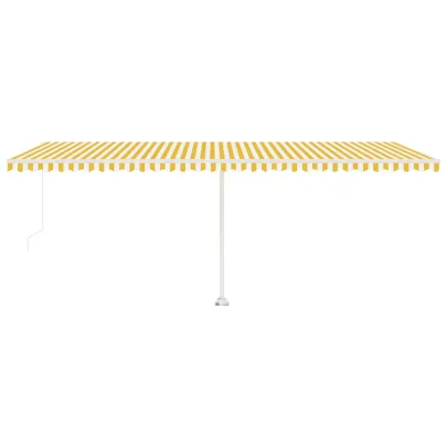 Copertină Retractabilă Manuală 6x3m - Galben/Alb | Livrare Gratuită