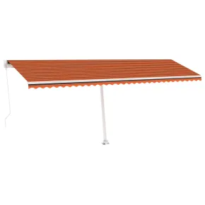 Copertină Retractabilă Manuală 6x3m - Portocaliu/Maro 2