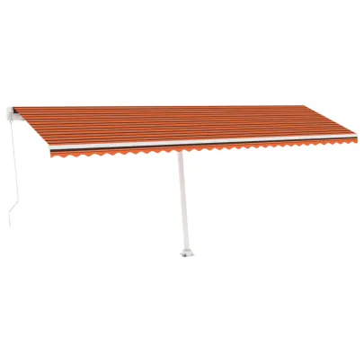 Copertină Retractabilă Manuală 6x3m - Portocaliu/Maro