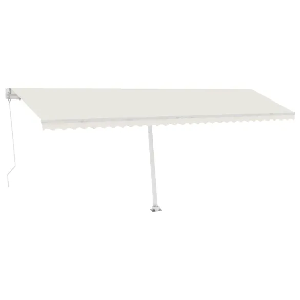 Copertină retractabilă manual cu LED - 600x300 cm - Crem