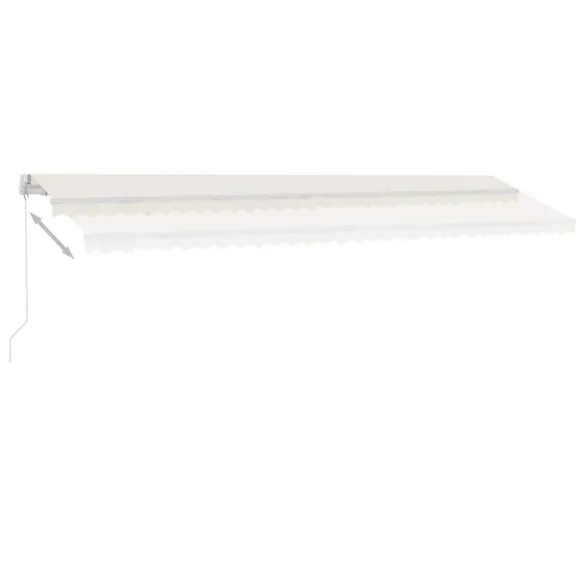 Copertină retractabilă manual cu LED - 600x300 cm - Crem